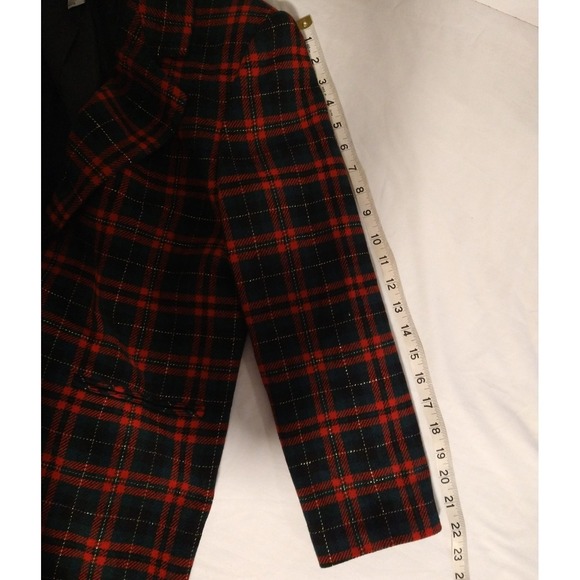 Savannah Blazer Wool Blend Christmas Holiday 4 Petite Jacket Red Green - Picture 6 of 8